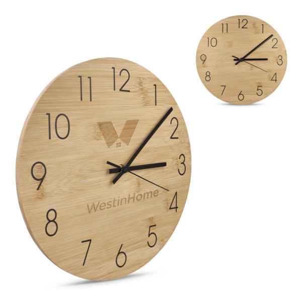 Wandklok bamboe