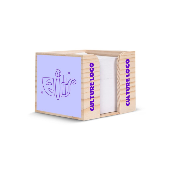Kubushouder hout met recycled papier 650 vellen 10x10x8.5cm