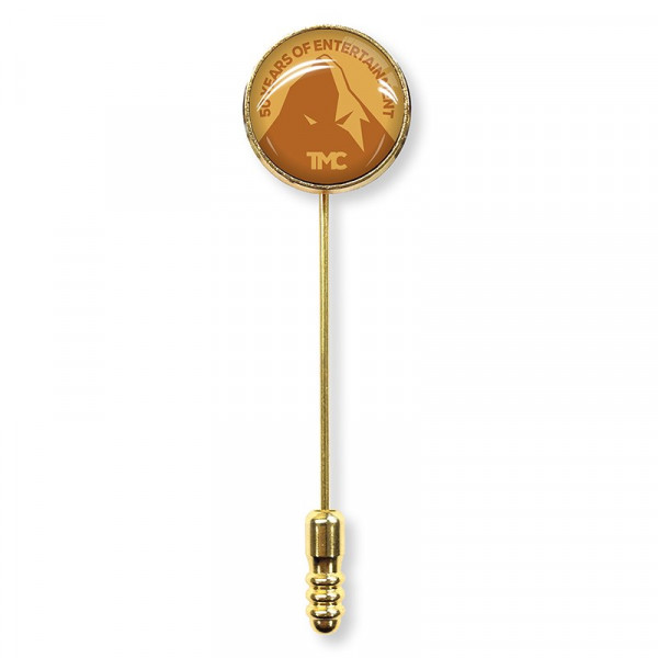 Das-pin goud met lange naald en dominglabel